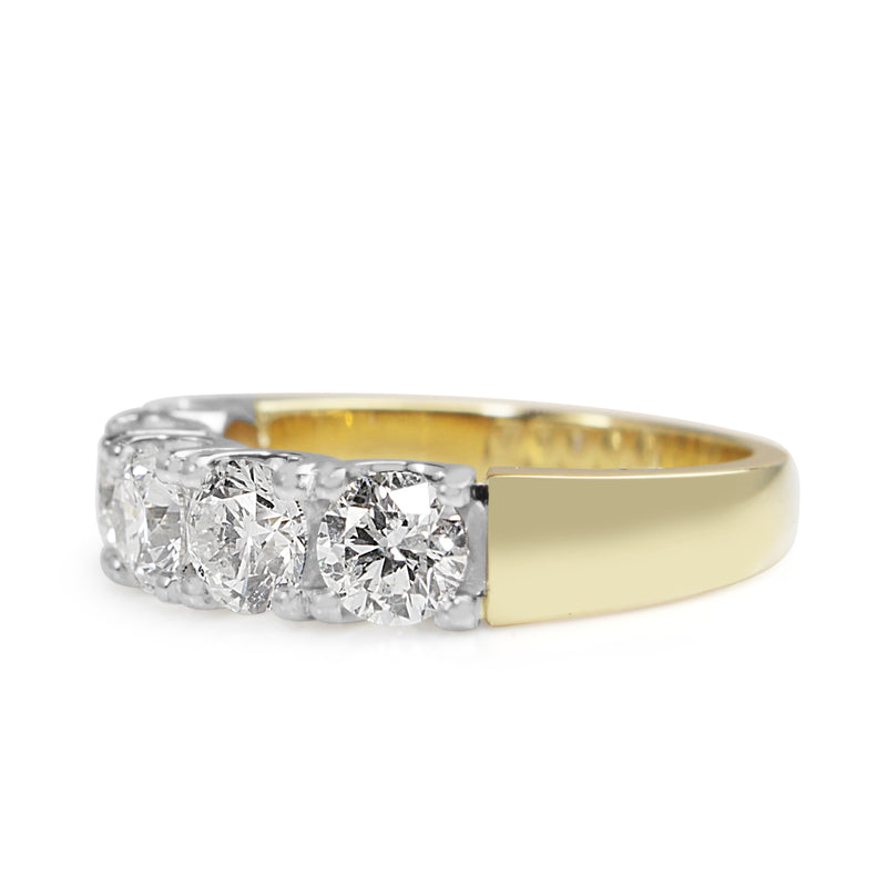 18ct Yellow and White Gold 2.15ct 5 Stone Diamond Ring