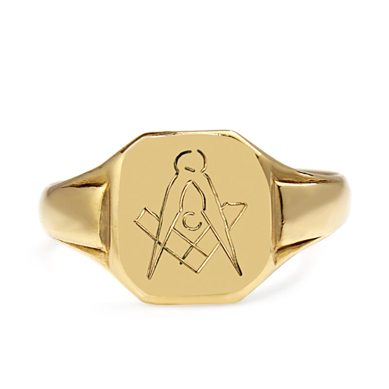 9ct Yellow Gold Masonic Signet Ring