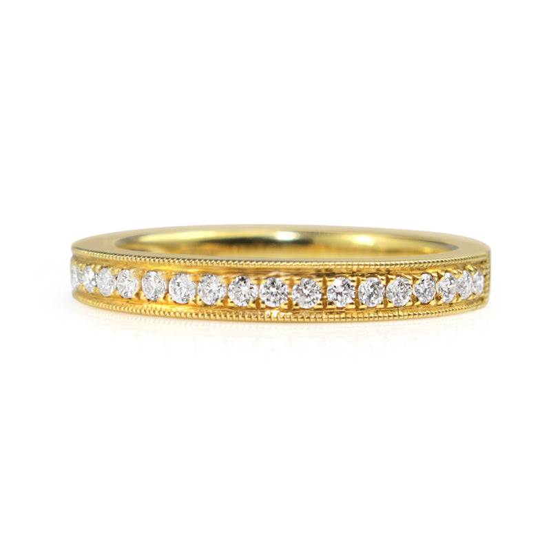 18ct Yellow Gold Grain Set Diamond Band Ring