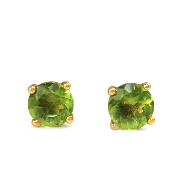 9ct Yellow Gold Peridot Stud Earrings
