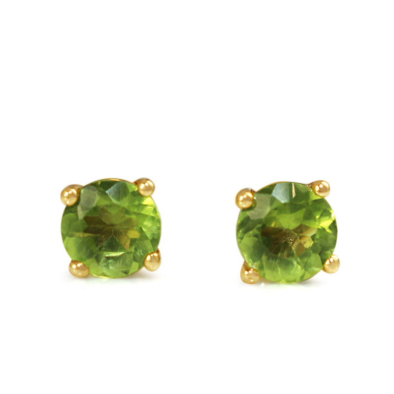 9ct Yellow Gold Peridot Stud Earrings