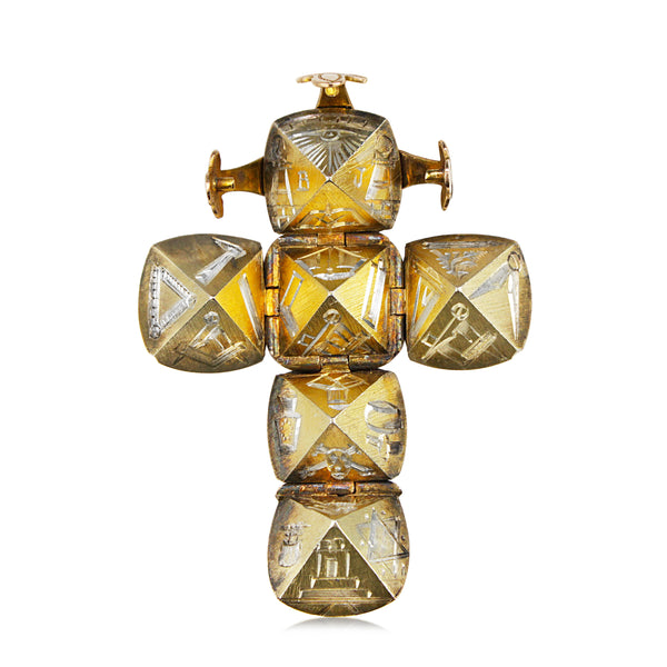 9ct and Silver Antique Masonic Ball Pendant