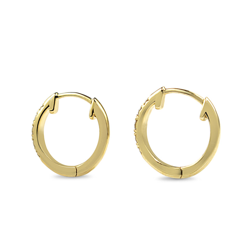 9ct Yellow Gold Graduated Diamond Hoop Earrings