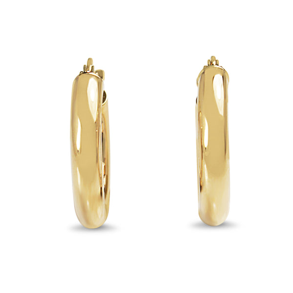 9ct Yellow Gold 18mm Thick Hoop Earrings