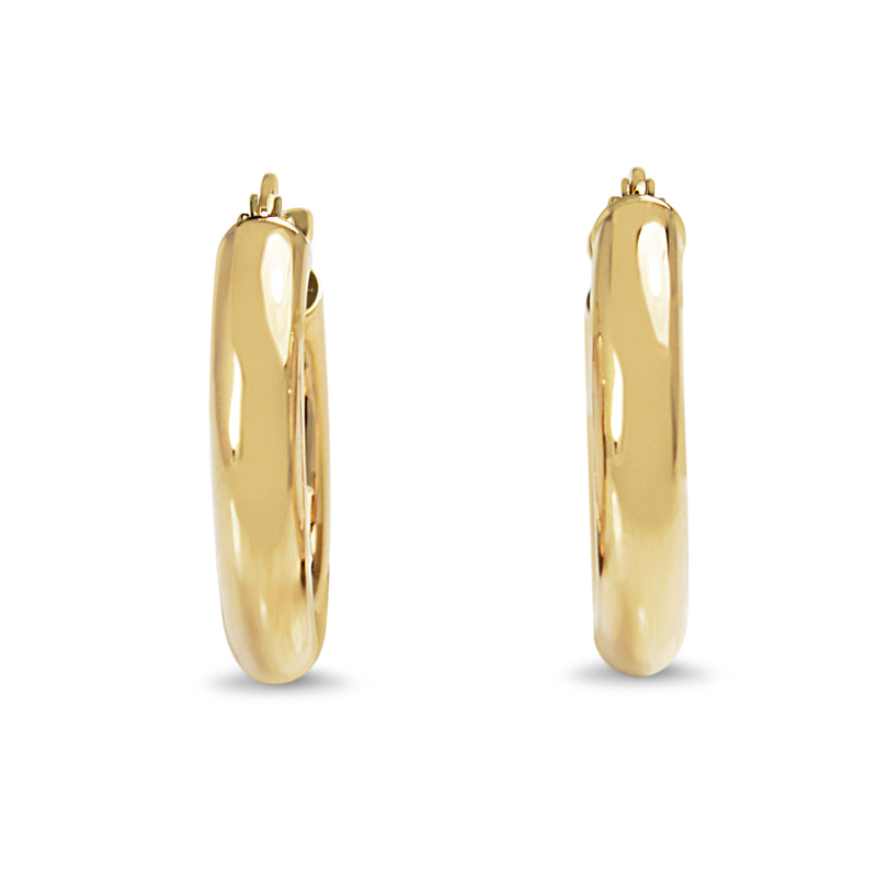 9ct Yellow Gold 18mm Thick Hoop Earrings