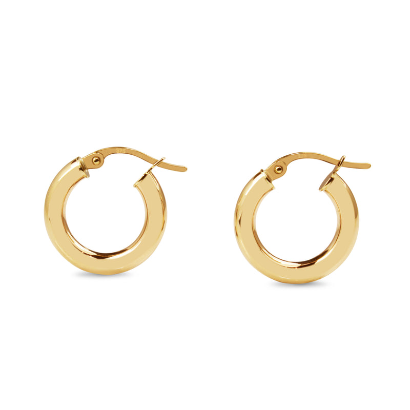 9ct Yellow Gold 18mm Thick Hoop Earrings