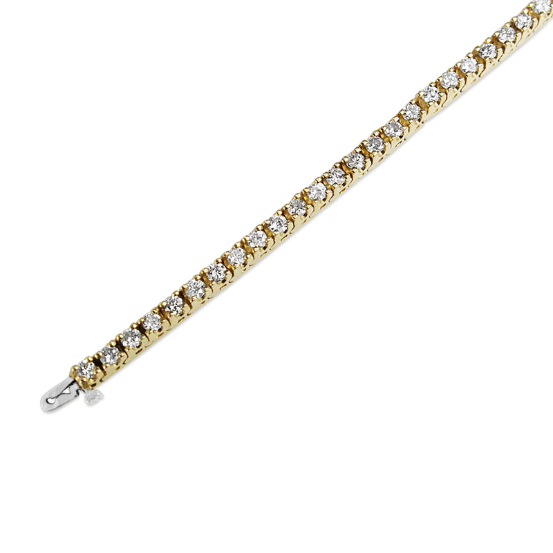 14ct Yellow Gold Diamond Tennis Bracelet