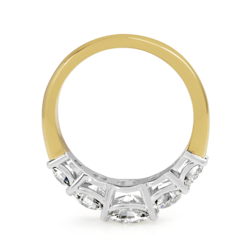 18ct Yellow and White Gold Graduated 5 Stone Diamond Ring