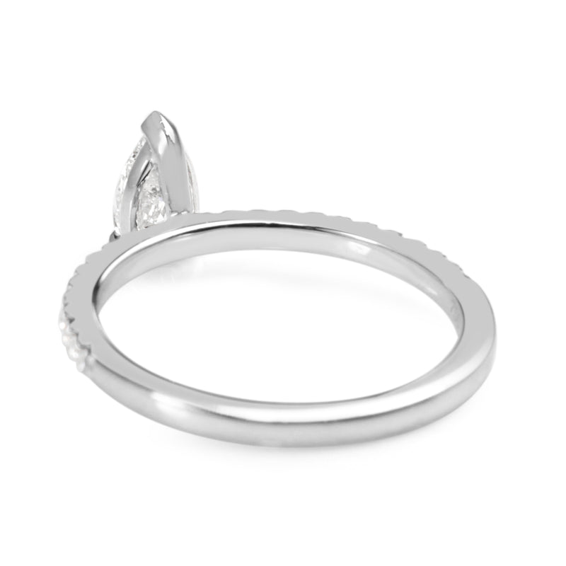 18ct White Gold Pear Solitaire Diamond Ring