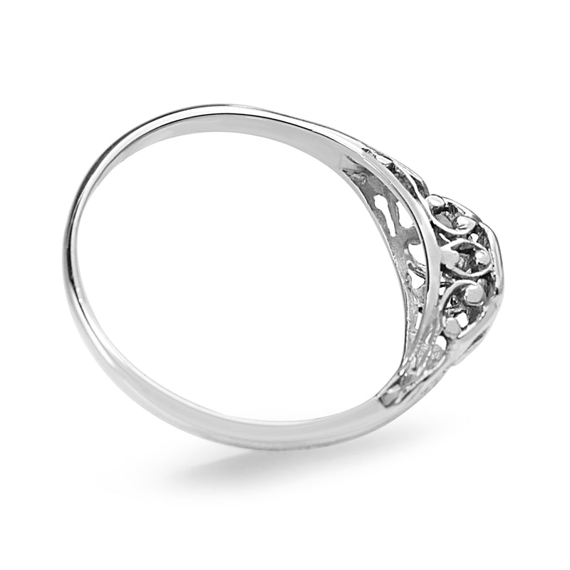 Platinum and 18ct White Gold Deco Style Old Cut Diamond Ring