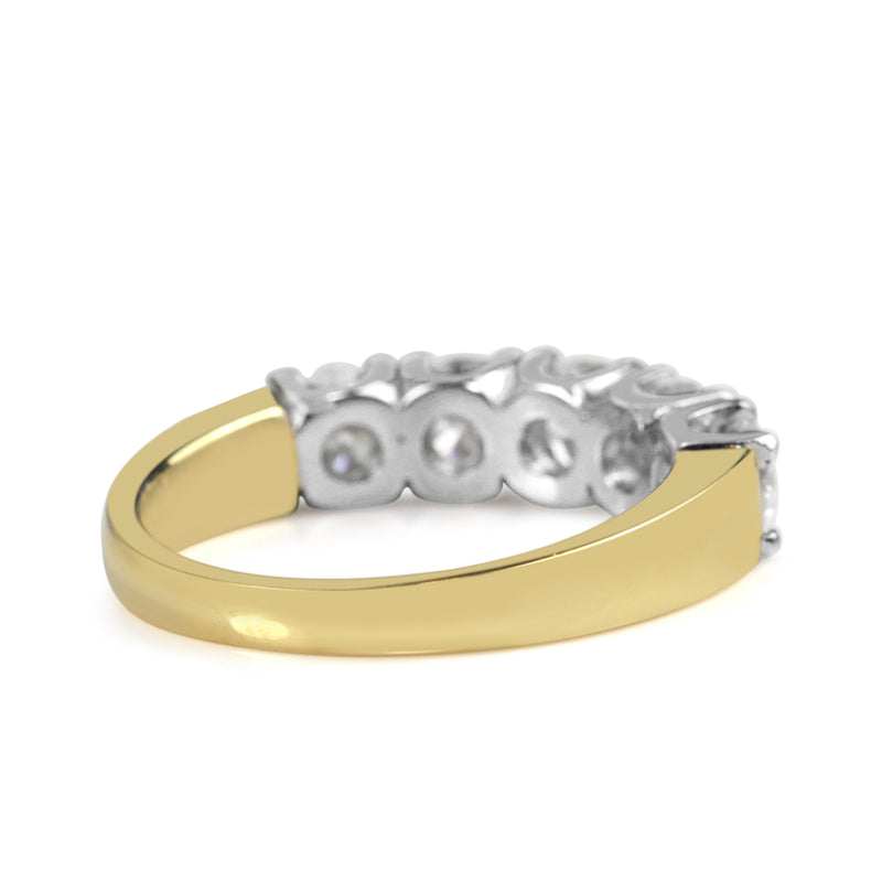 18ct Yellow Gold and Platinum 5 Stone Diamond Ring