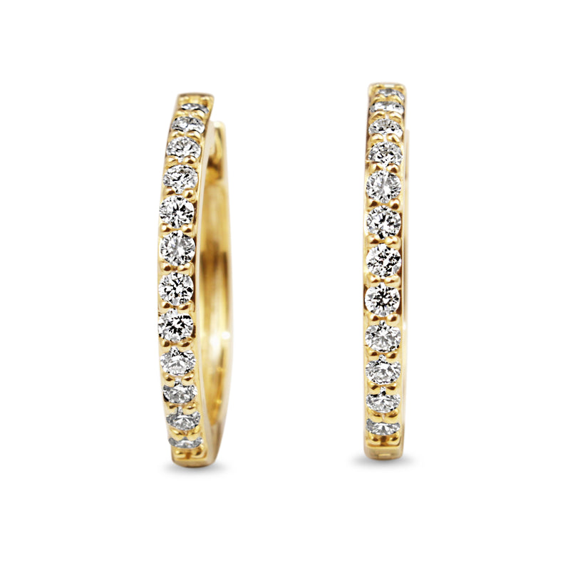 9ct Yellow Gold .45ct Diamond Hoop Earrings