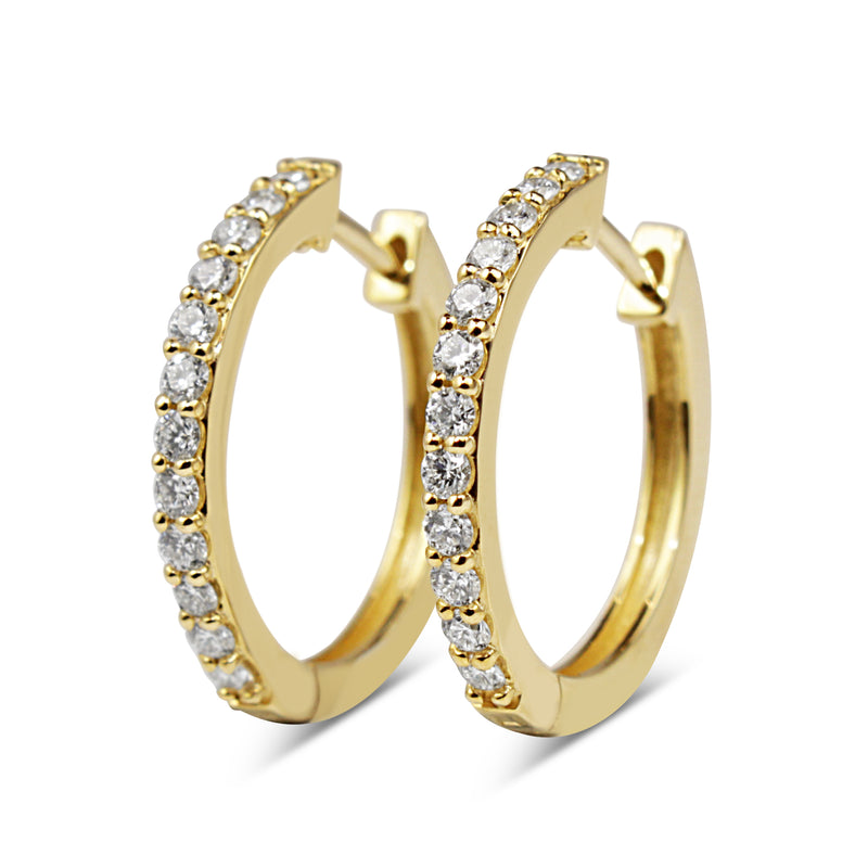 9ct Yellow Gold .45ct Diamond Hoop Earrings