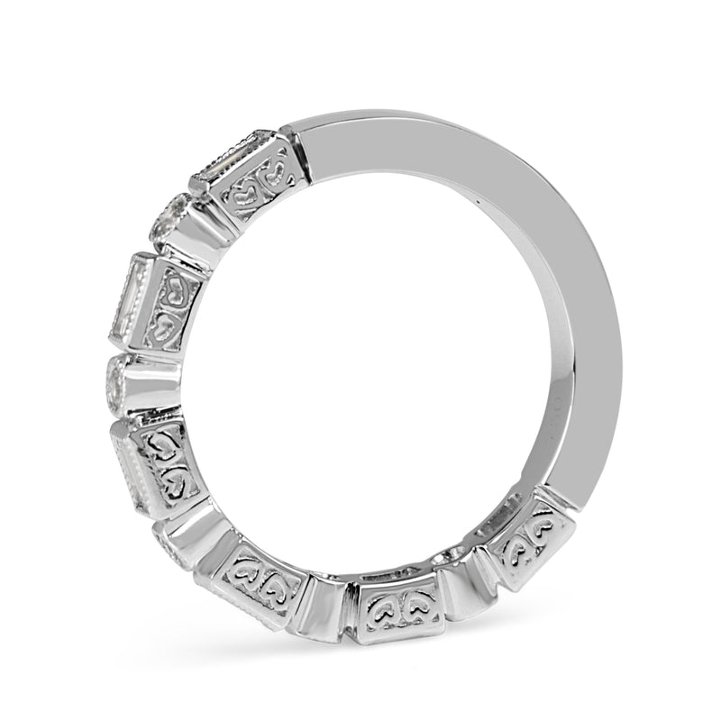 18ct White Gold Deco Style Diamond Band