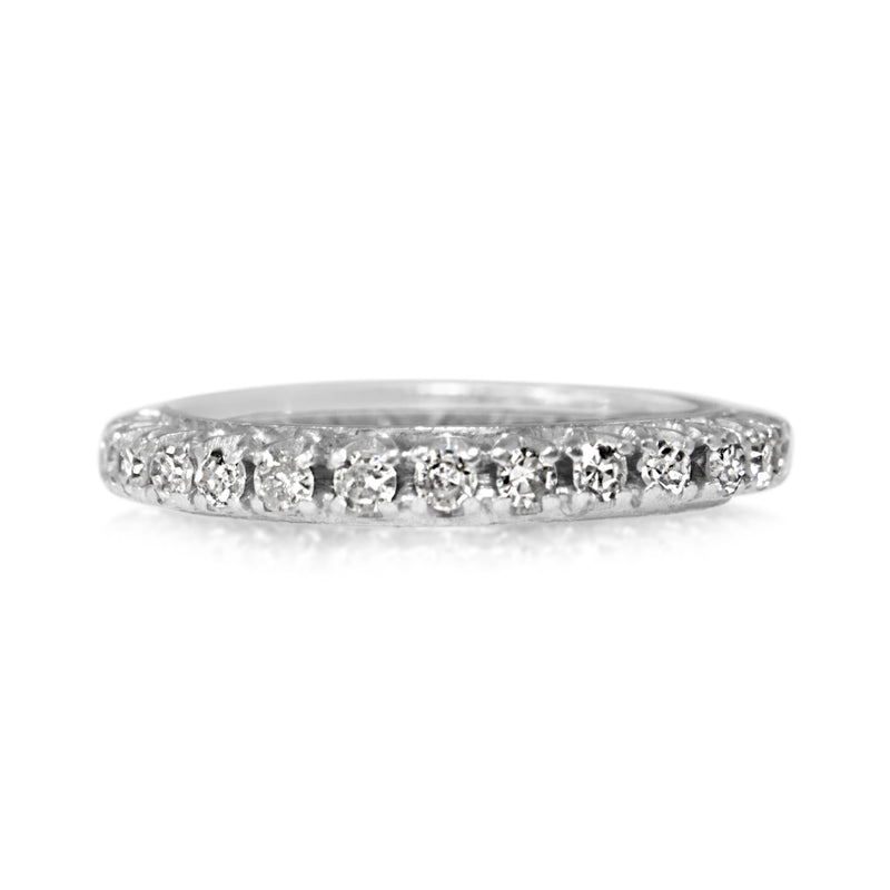 Platinum Single Cut All Round Diamond Eternity Band Ring