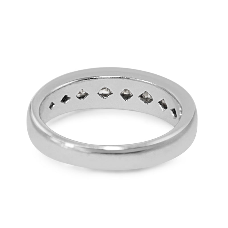 Platinum Thick Channel Set Princess Cut Diamond Band Ring