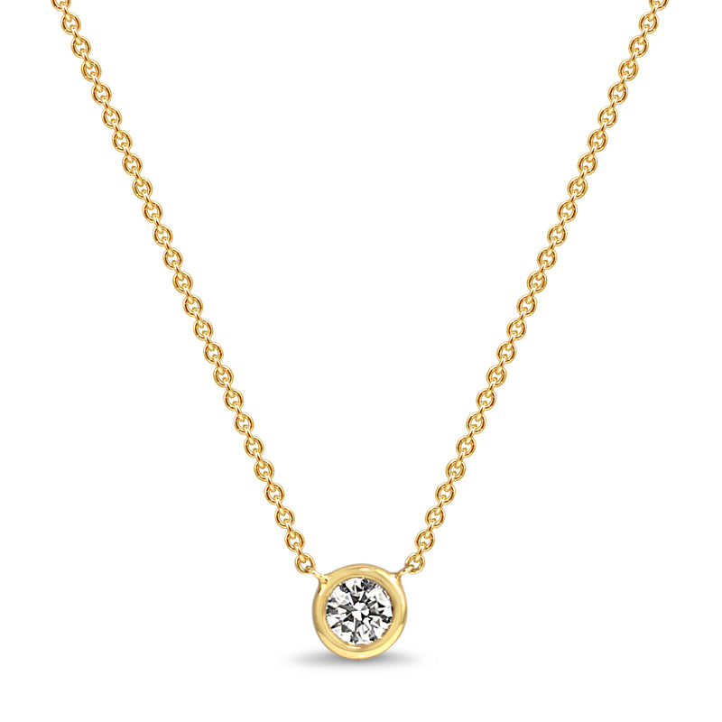 18ct Yellow Gold .25ct Bezel Diamond Solitaire Necklace