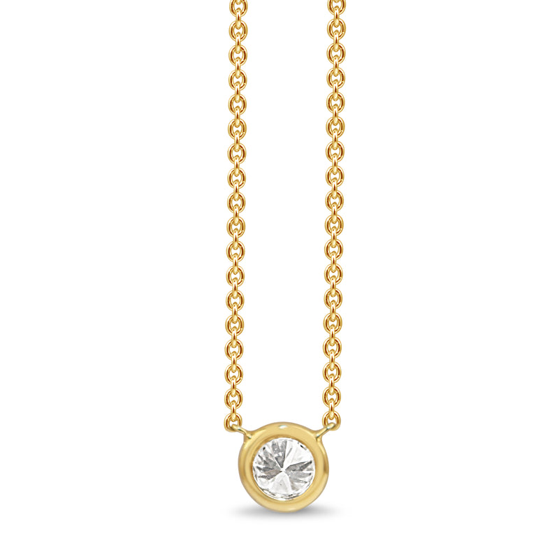 18ct Yellow Gold .25ct Bezel Diamond Solitaire Necklace