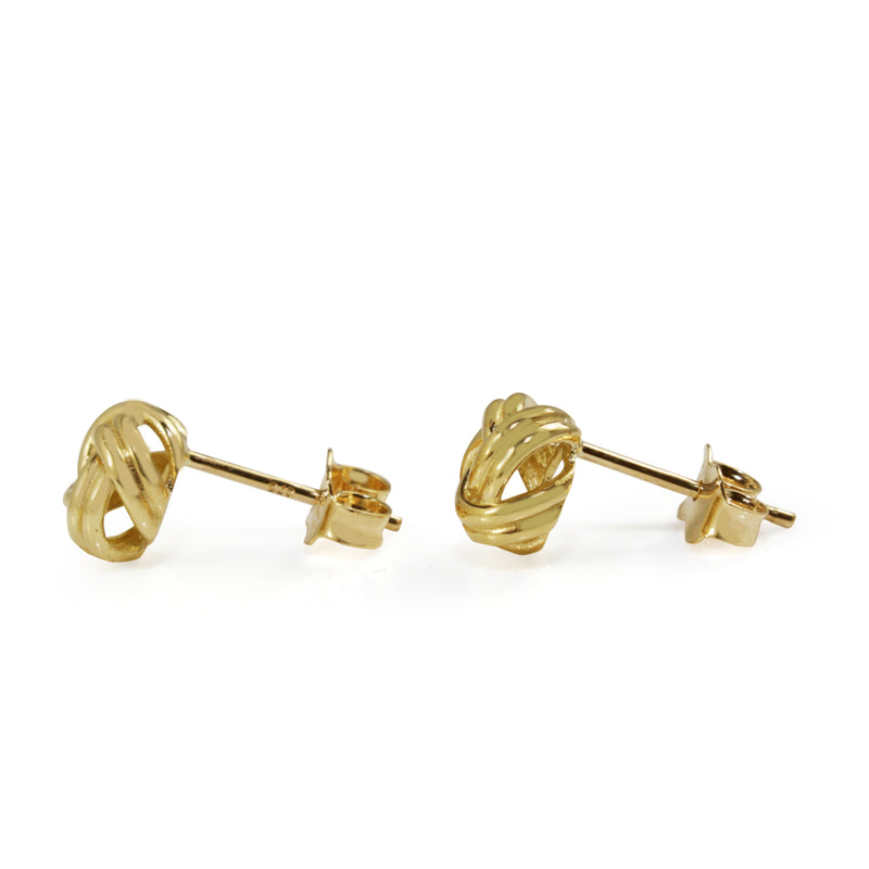 9ct Yellow Gold Twist Knot Stud Earrings
