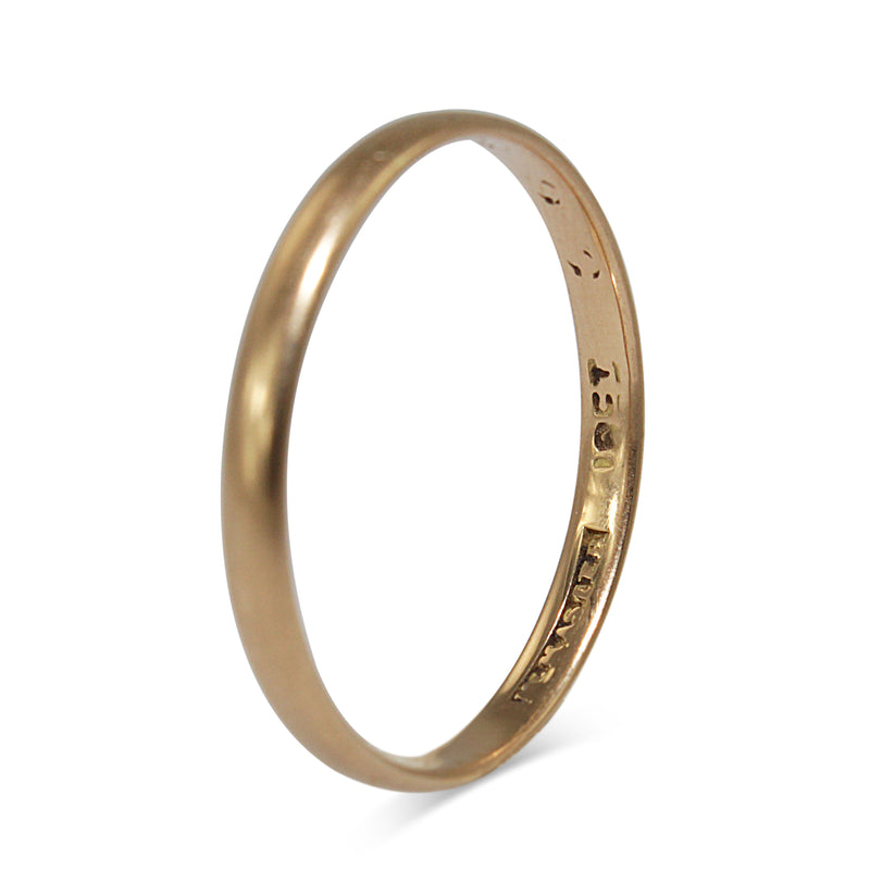 18ct Yellow Gold Vintage Thin Band Ring