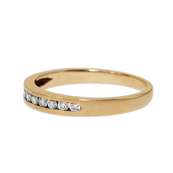 9ct Yellow Gold Channel Set Diamond Band Ring