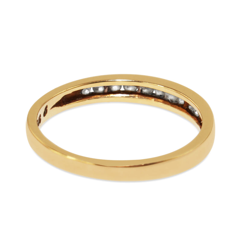 9ct Yellow Gold Channel Set Diamond Band Ring