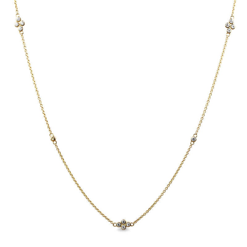 9ct Yellow Gold Fine 'Clover' Chain With Diamonds