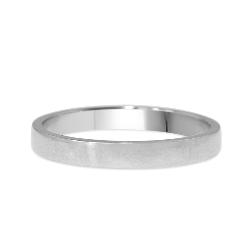 Platinum Plain Flat 2.6mm Band Ring
