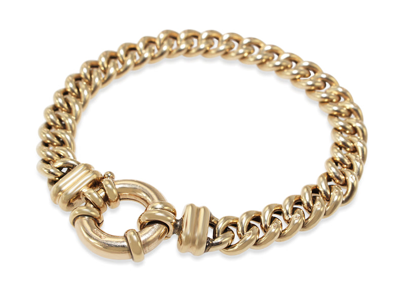 9ct Yellow Gold Curb Link Bracelet with Bolt Clasp