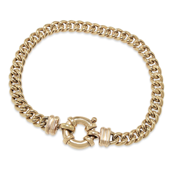 9ct Yellow Gold Curb Link Bracelet with Bolt Clasp