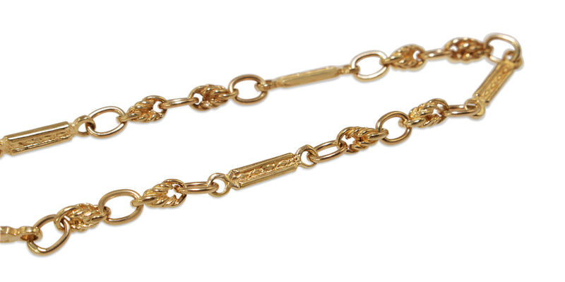 9ct Yellow Gold Fancy Link Fob Chain Bracelet