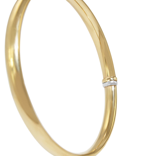 9ct Yellow Gold and Silver Filled Round Bangle