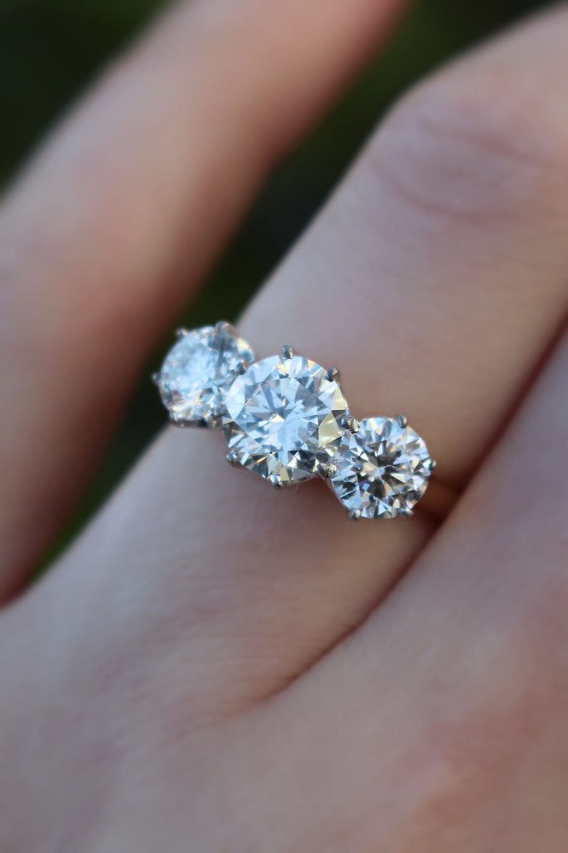 18ct Yellow and White Gold 3 Stone Diamond Ring